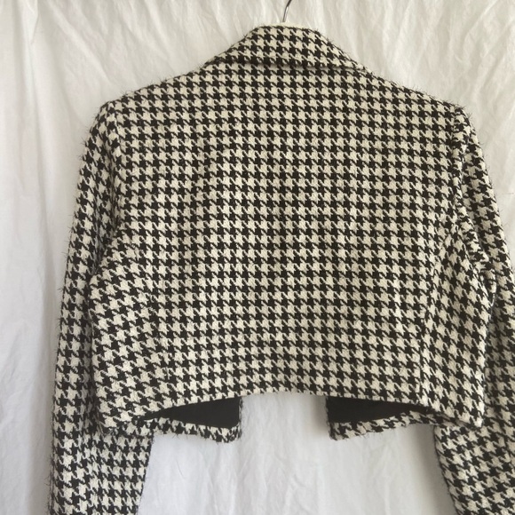 WAYF X Jourdan Sloane As If Houndstooth Crop Blazer Houndstooth Size Small - Picture 8 of 14